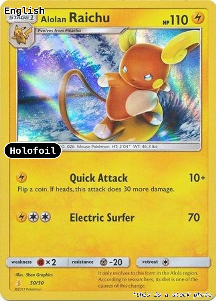 Alolan Raichu (#30 Holofoil)