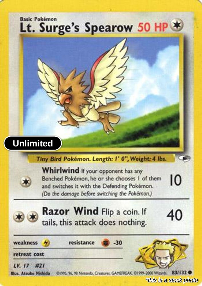 Lt. Surge's Spearow (83)